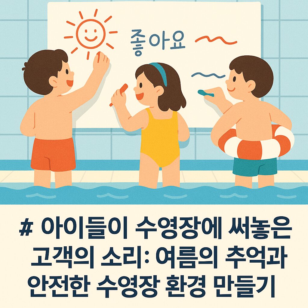 아이들이 수영장에 써놓은 고객의 소리