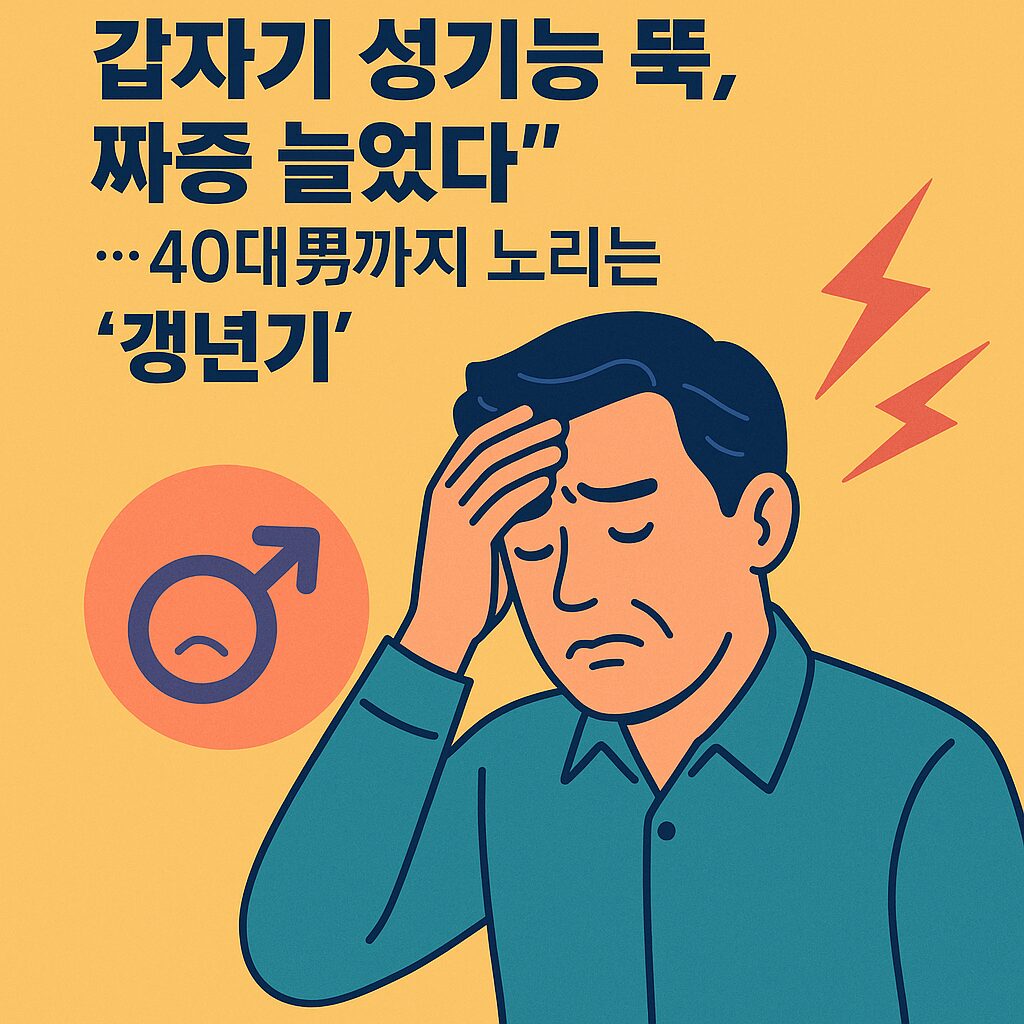 갑자기 성기능 뚝 짜증 늘었다
