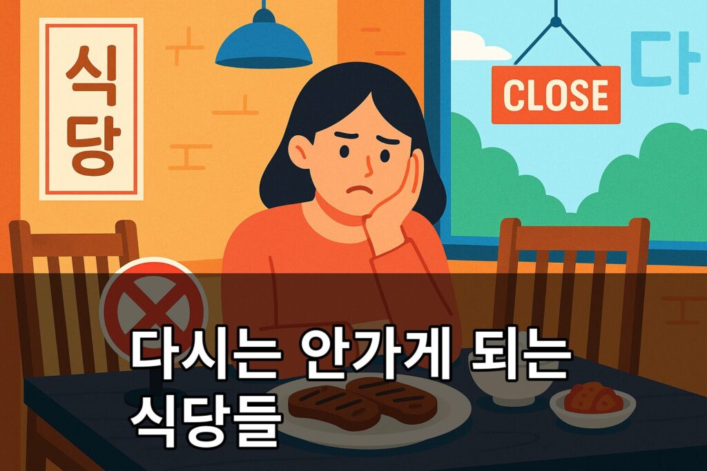 다시는 안가게 되는 식당들