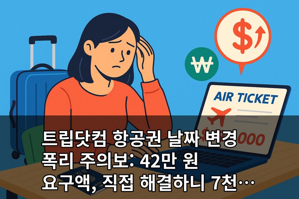 트립닷컴 항공권 날짜 변경 폭리
