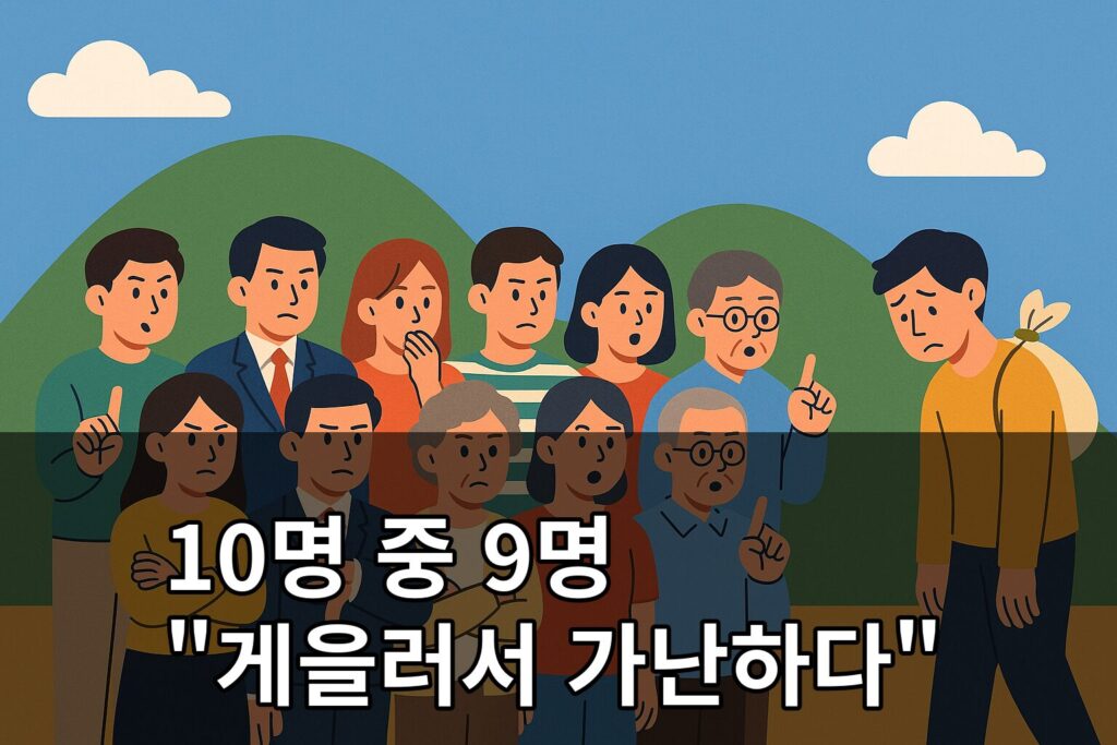 10명 중 9명 게을러서 가난하다