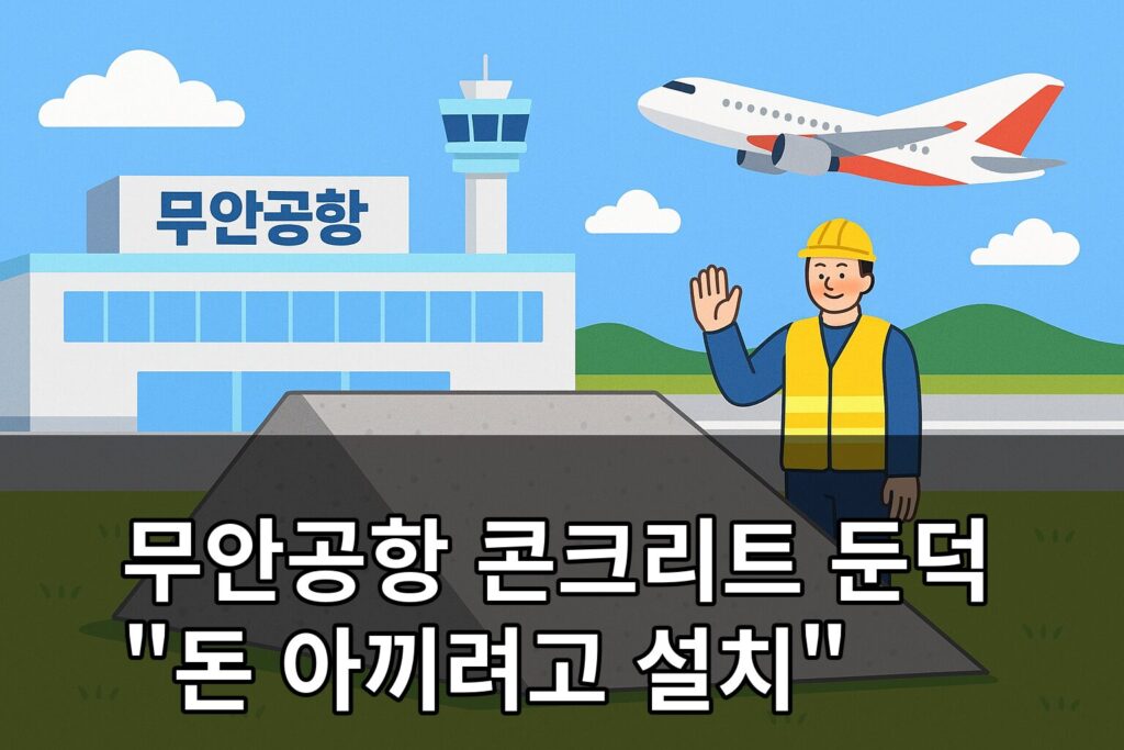 무안공항 콘크리트 둔덕 돈 아끼려고