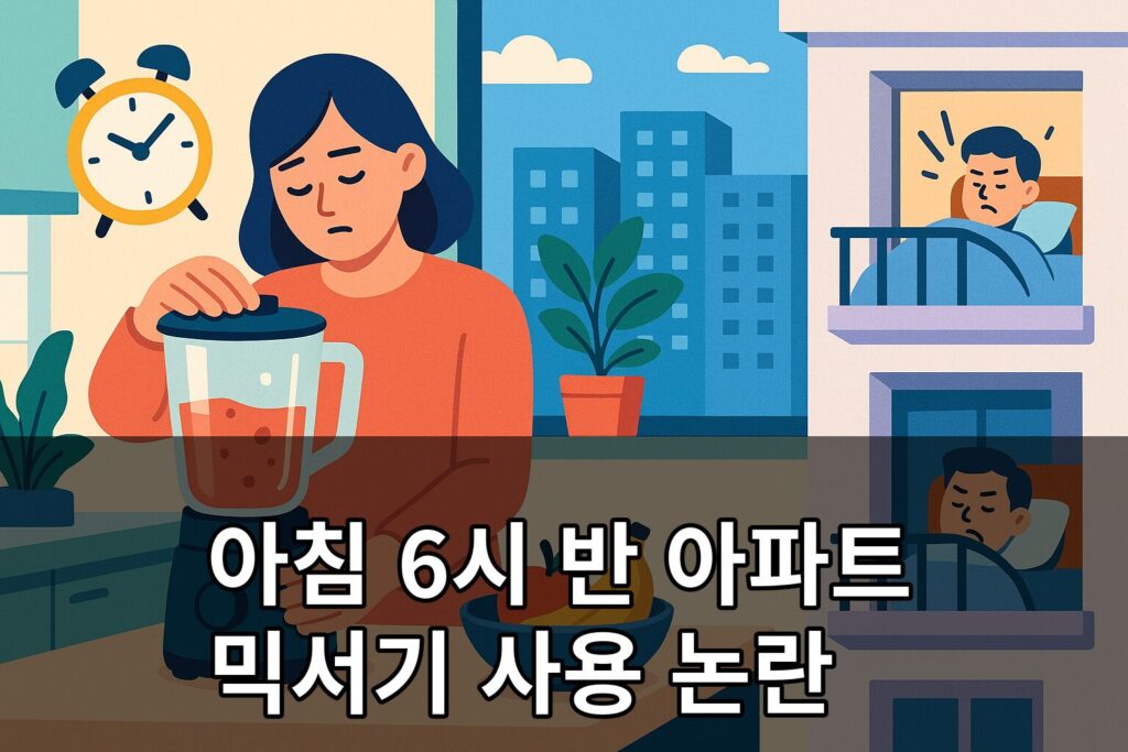 아침 6시 반 아파트 믹서기