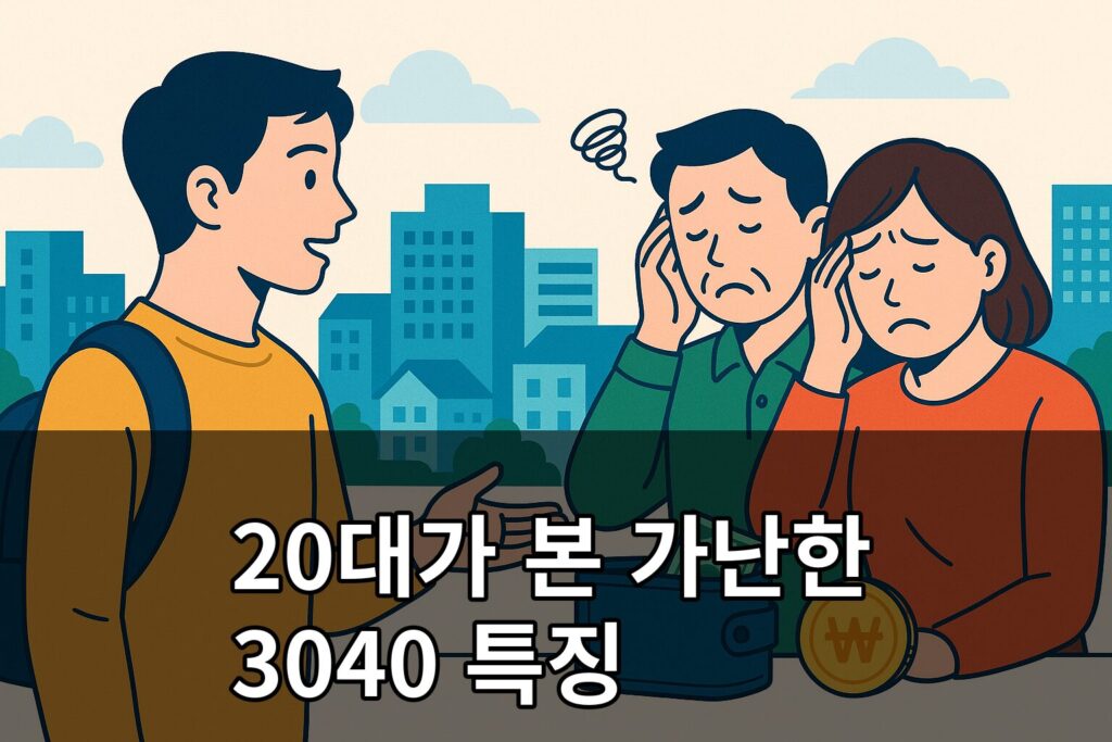 20대가 본 가난한 3040 특징