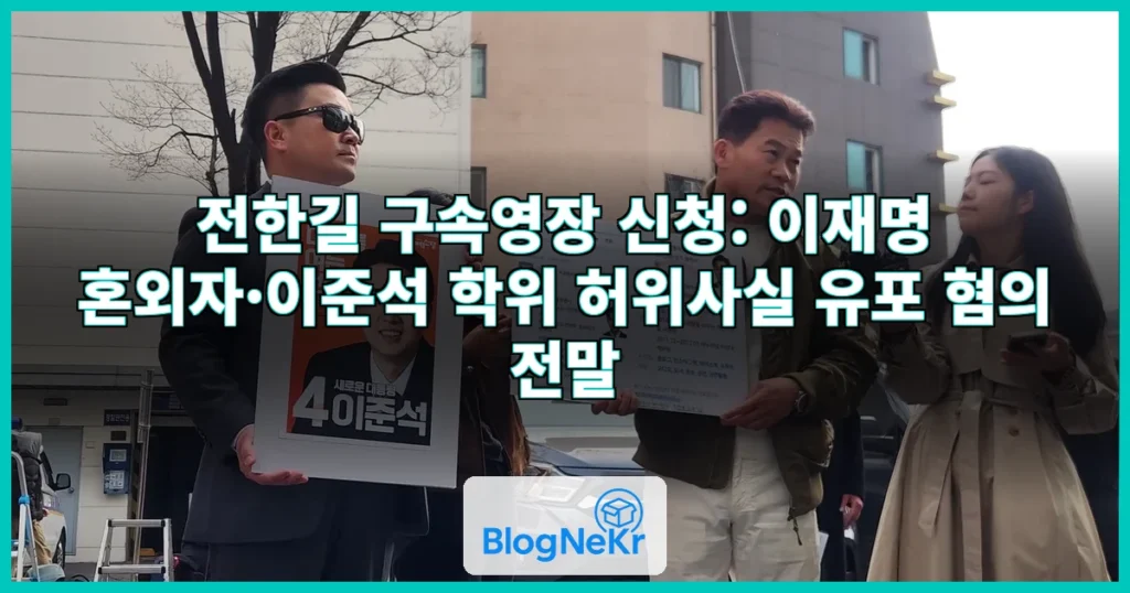 전한길 "李, 혼외자 있다" "이준석 학위 거짓"… 경찰, 구속영장 신청 관련 이미지