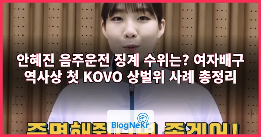 나락! '여자배구 역사상 첫 음주운전' 안혜진 징계수위는?…우승 영광 →... 관련 이미지