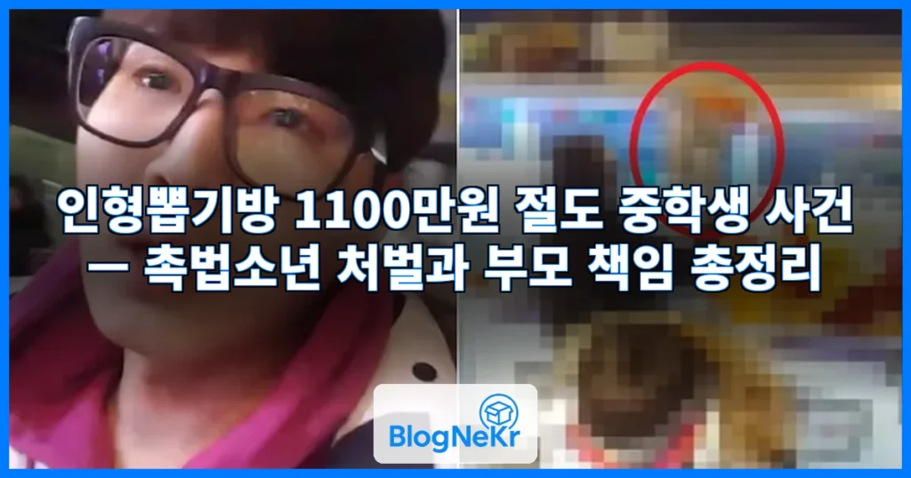 [영상]인형뽑기방서 1100만원 훔친 중학생들…"부모도 조사 안받아" 관련 이미지