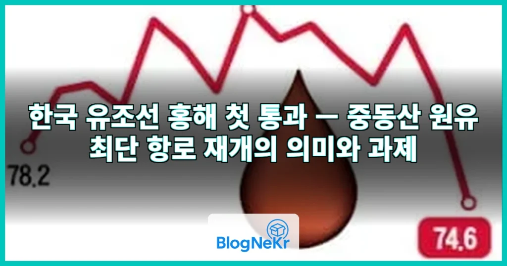 "중동산 원유 싣고 최단거리"…우리 유조선 첫 통과 의미? 관련 이미지
