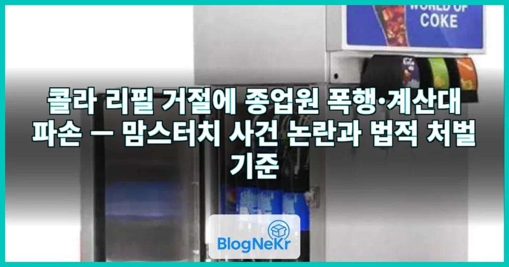 '콜라 리필' 거절했다고…종업원 때리고 계산대 부순 여성 논란 관련 이미지