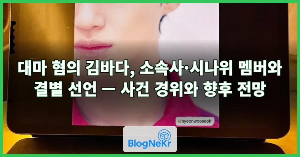 김바다, 소속사와 결별 관련 이미지