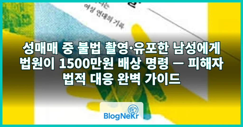 성매매 중 여성들 불법 촬영·유포한 男…법원 “1500만원 … 관련 이미지