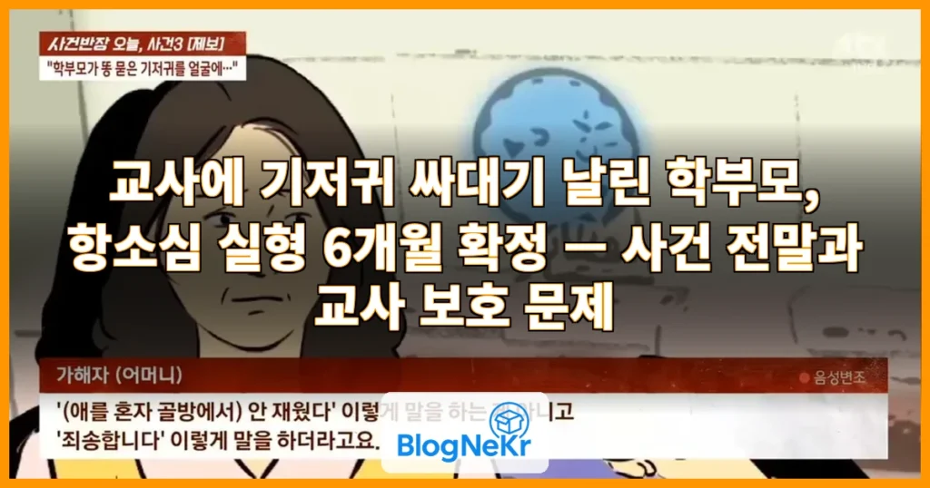 교사에 ‘기저귀 싸대기’ 날린 학부모…법원서 “제게도 아이가 있어요” 오열 [오늘의 그날] 관련 이미지