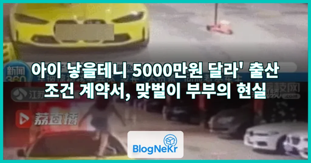"아이 낳을테니 5000만원 달라"…맞벌이 아내가 내민 '출산 조건 계약... 관련 이미지
