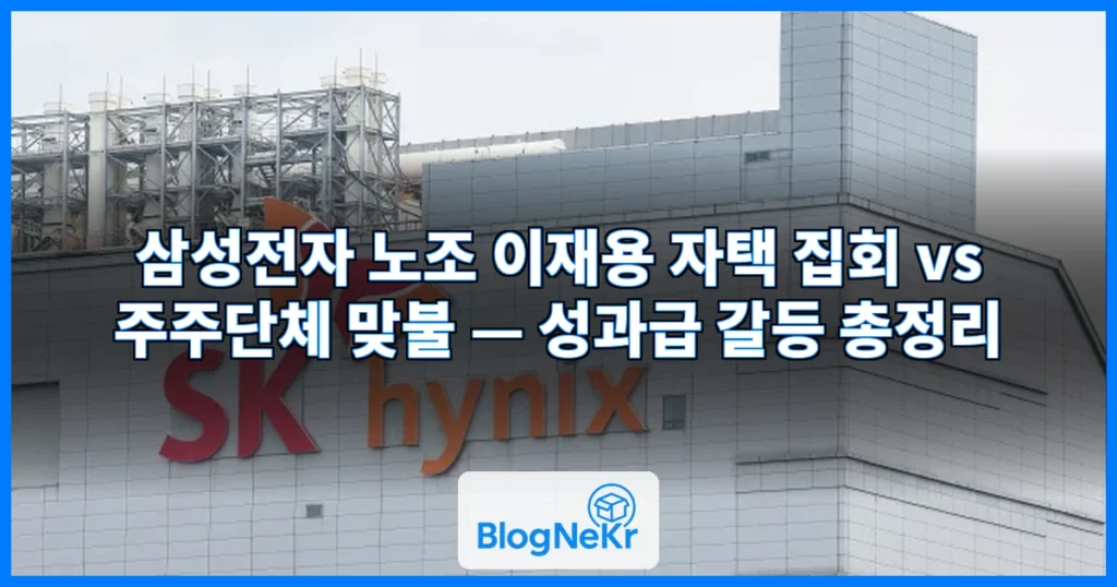 "성과급 더" 삼전노조 이재용 자택 앞 집회…주주단체 맞불집회 예고 관련 이미지