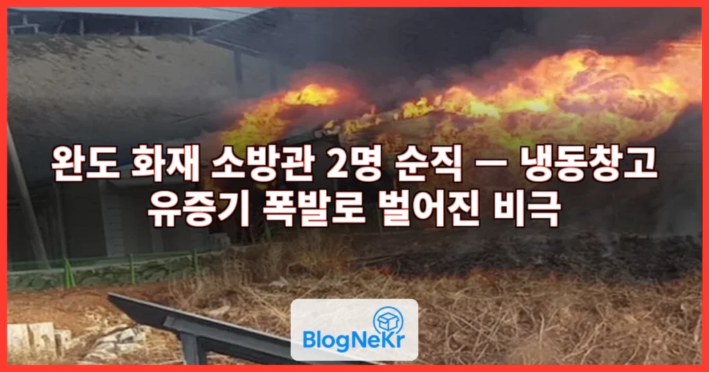 완도 화재 소방관 2명 순직 관련 이미지