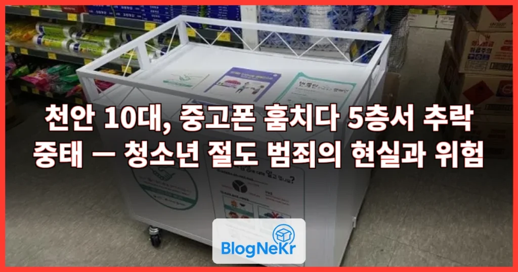 천안서 물건 훔쳐 도주하던 10대, 5층 건물서 추락해 중태 관련 이미지