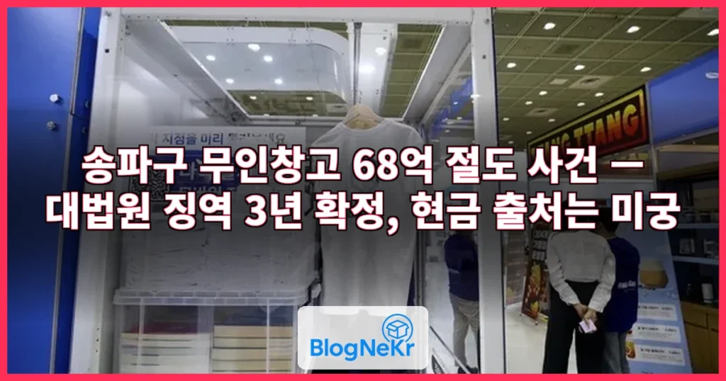 [단독] 무인창고 수십억 절도, 징역 3년 확정...출처는 안갯속 관련 이미지