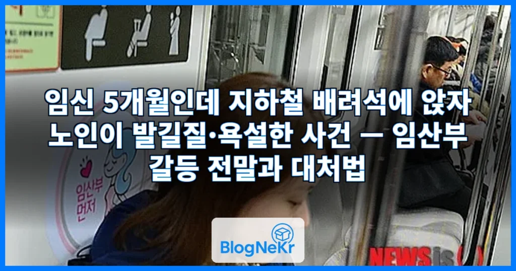 임신 5개월인데…배려석에 앉자, 발로 툭툭 친 노인 "비켜라" 욕설까지 관련 이미지