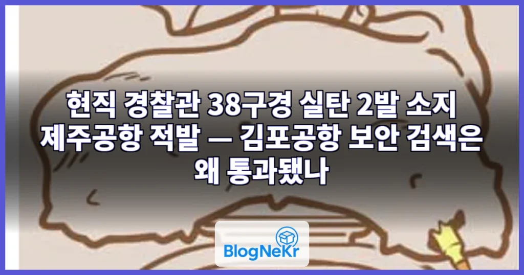 [단독] 실탄 소지 경찰...김포서 놓치고 제주공항에서 적발 관련 이미지