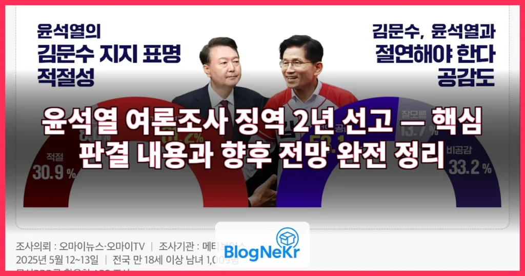 윤석열 여론조사 징역 2년 관련 이미지