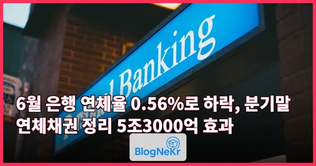 6월 은행 연체율 0.56%로 하락…분기말 연체채권 정리 영향 관련 이미지