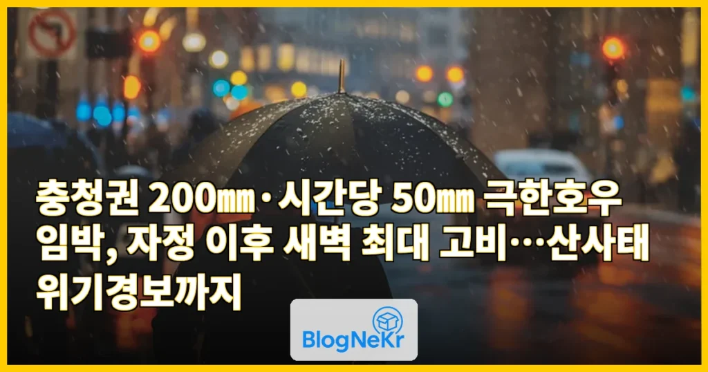 [날씨] 내일까지 충청 200㎜ 비… 새벽 시간당 50㎜ 호우 관련 이미지