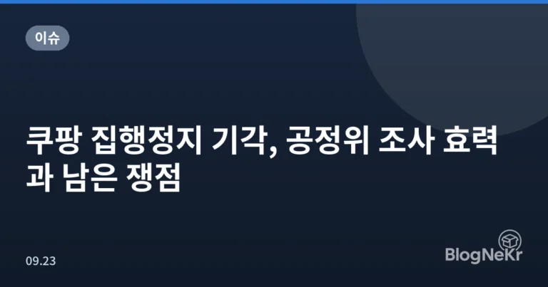 쿠팡 집행정지 기각, 공정위 조사 효력과 남은 쟁점