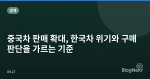 중국차 판매 확대, 한국차 위기와 구매 판단을 가르는 기준