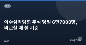 여수섬박람회 추석 당일 6만7000명, 비교할 때 볼 기준