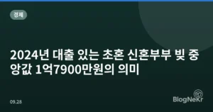 2024년 대출 있는 초혼 신혼부부 빚 중앙값 1억7900만원의 의미