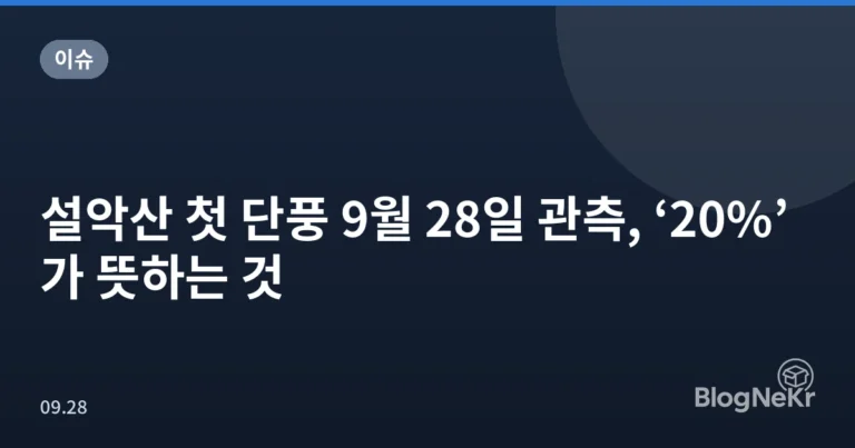 설악산 첫 단풍 9월 28일 관측, ‘20%’가 뜻하는 것