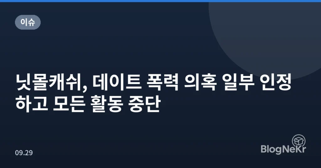닛몰캐쉬, 데이트 폭력 의혹 일부 인정하고 모든 활동 중단