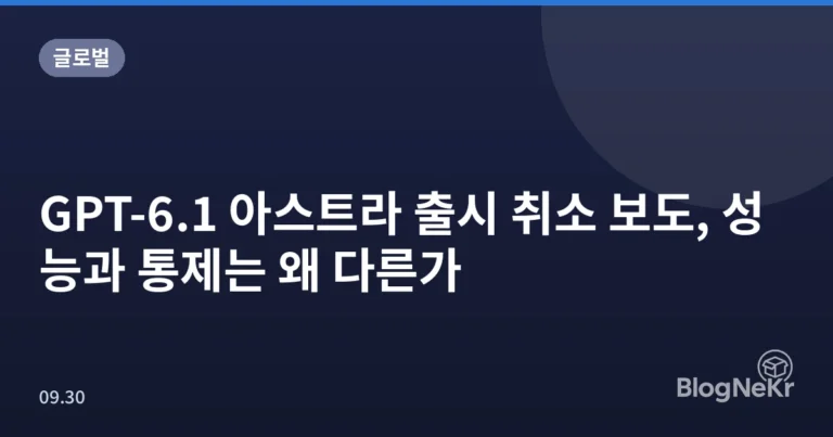 GPT-6.1 아스트라 출시 취소 보도, 성능과 통제는 왜 다른가