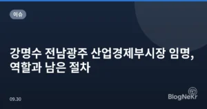 강명수 전남광주 산업경제부시장 임명, 역할과 남은 절차