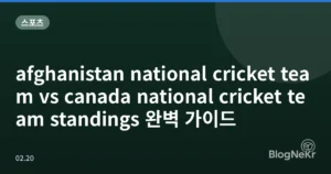 afghanistan national cricket team vs canada national cricket team standings 완벽 가이드