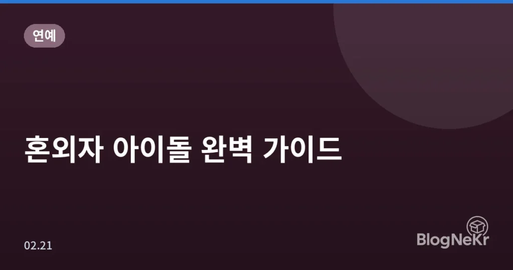 혼외자 아이돌 완벽 가이드