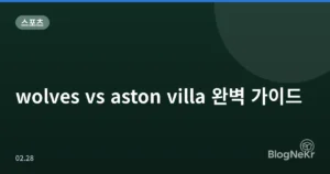 wolves vs aston villa 완벽 가이드