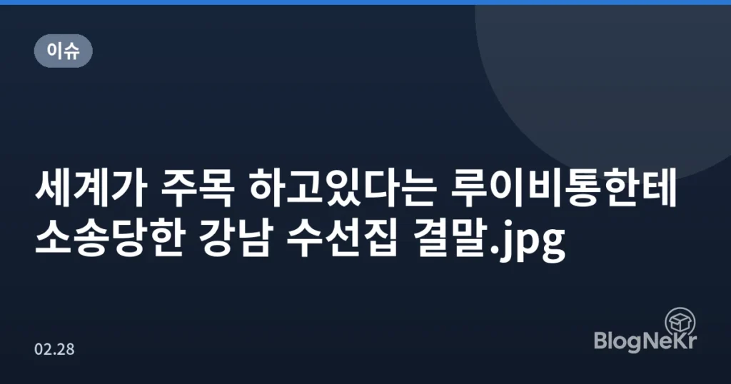 세계가 주목 하고있다는 루이비통한테 소송당한 강남 수선집 결말.jpg
