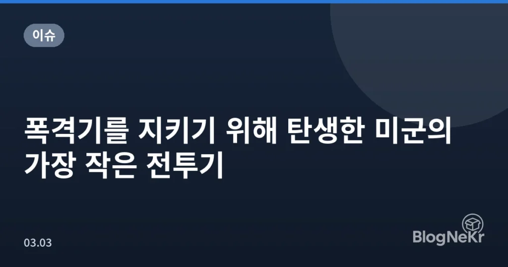 폭격기를 지키기 위해 탄생한 미군의 가장 작은 전투기