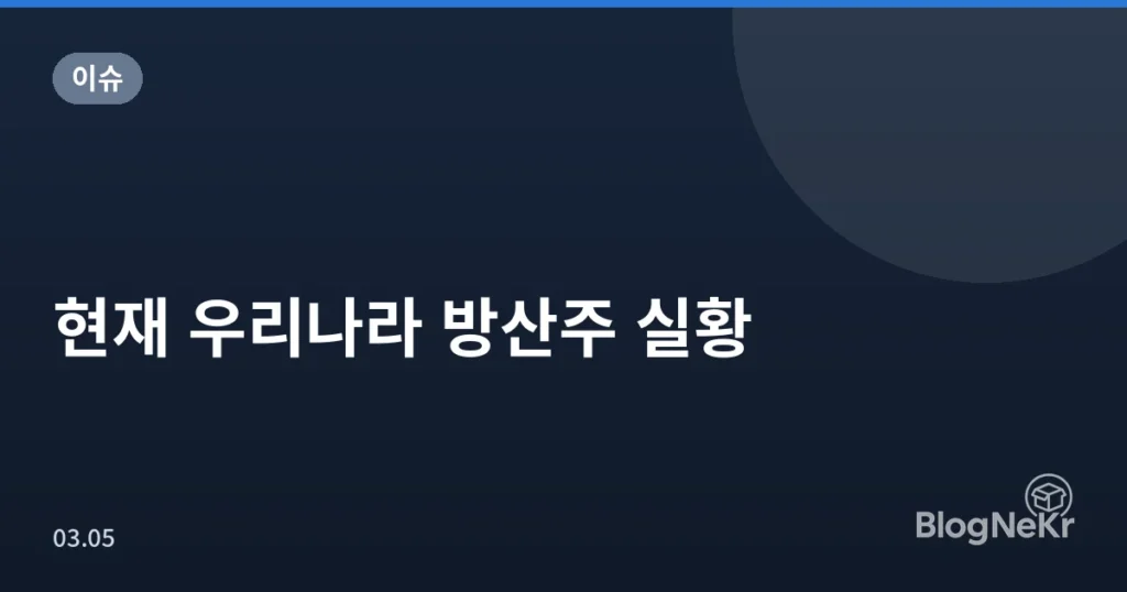 현재 우리나라 방산주 실황
