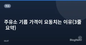 주유소 기름 가격이 요동치는 이유(3줄 요약)