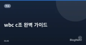 wbc c조 완벽 가이드