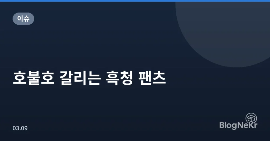 호불호 갈리는 흑청 팬츠