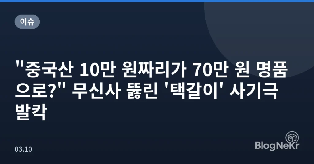 "중국산 10만 원짜리가 70만 원 명품으로?" 무신사 뚫린 '택갈이' 사기극 발칵