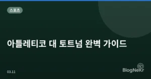 아틀레티코 대 토트넘 완벽 가이드