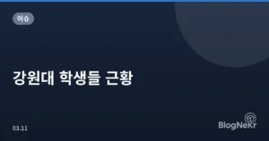 강원대 학생들 근황