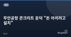 무안공항 콘크리트 둔덕 “돈 아끼려고 설치”