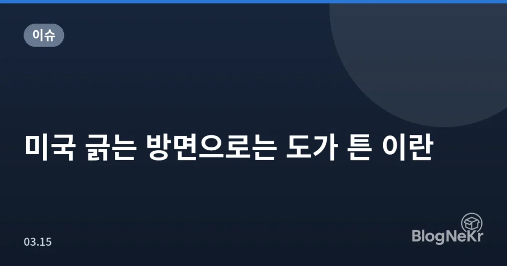 미국 긁는 방면으로는 도가 튼 이란