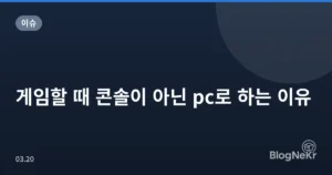 게임할 때 콘솔이 아닌 pc로 하는 이유
