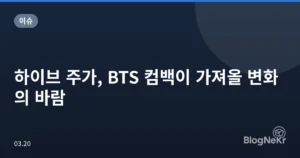 하이브 주가, BTS 컴백이 가져올 변화의 바람